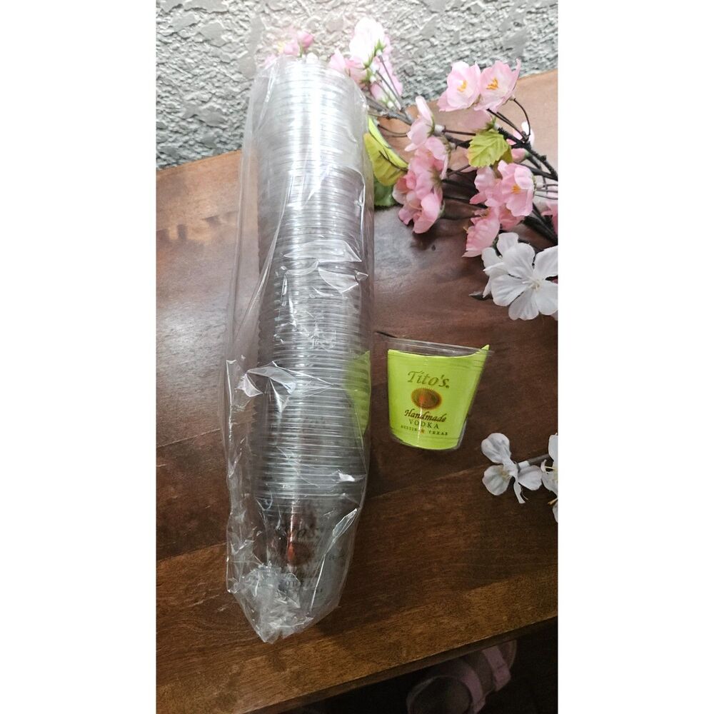 Tito's Handmade Vodka Plastic Cups | Shot Glasses | Pack of 50 | Texas